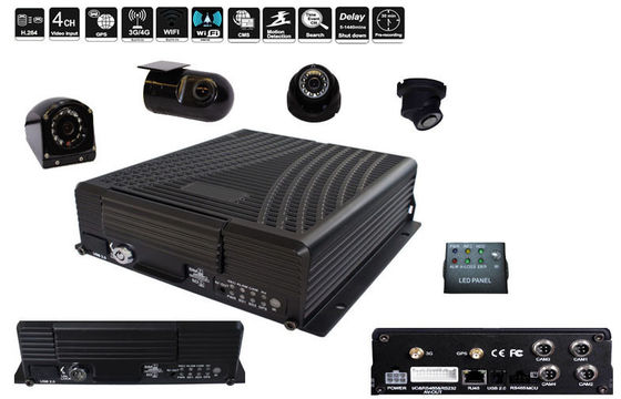 H.264 Harddisk GPS Mobile DVR 4-CH HDD GPS Tracking For Bus / Taxi