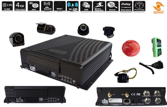 8 CH Harddisk GPS Mobile DVR , 2 USB GPS / 3G Car DVR Recorder