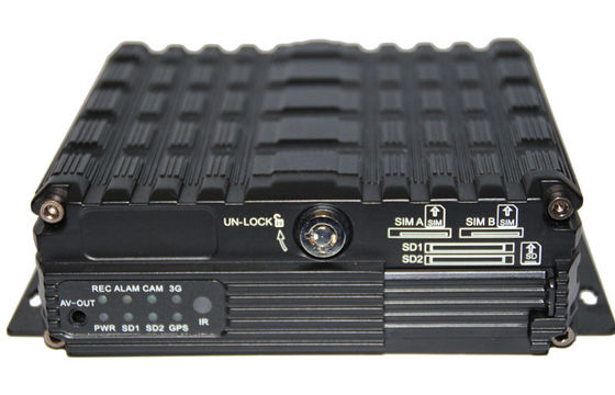 4ch 3G WIFI GPRS Dual SD GPS Mobile DVR Tracking With H.264 Video Compression